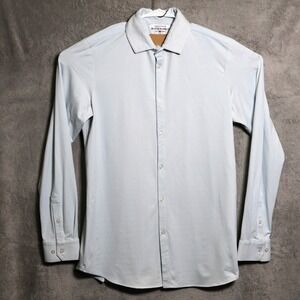 Mizzen+Main Shirt Mens XL Tall Trim Fit Blue White Check Spinnaker Stretch Prep